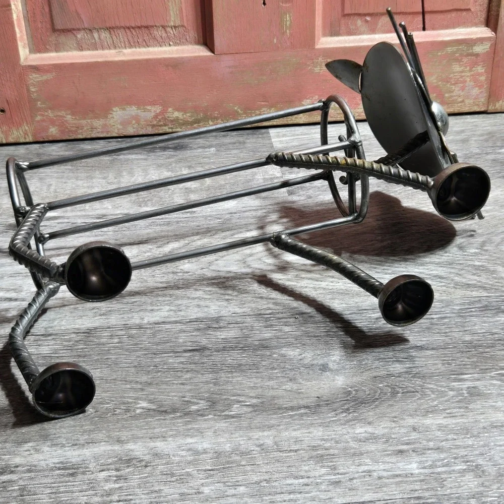 Metal‎ Art Wine Bottle Holder Cat Freestanding Kitten Four Legs Unique No Tail